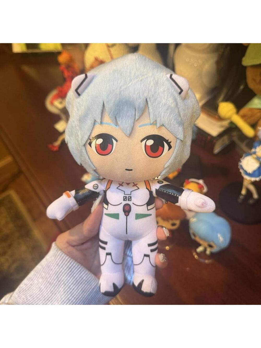 EVA Rei Ayanami plush doll with white and black spacesuit design #anime #eva